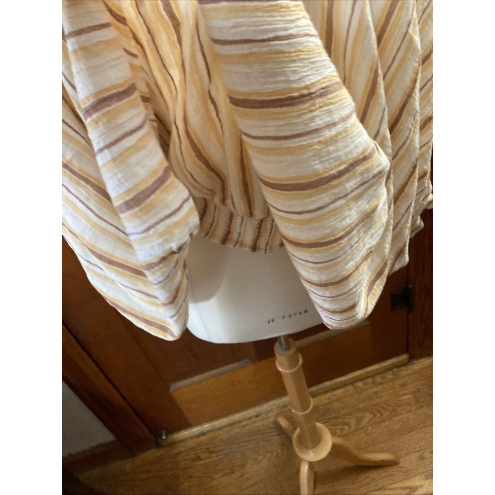 Anthropologie tie-front balloon sleeve striped blouse Sz M Gauze Coastal Boho - Picture 7 of 8